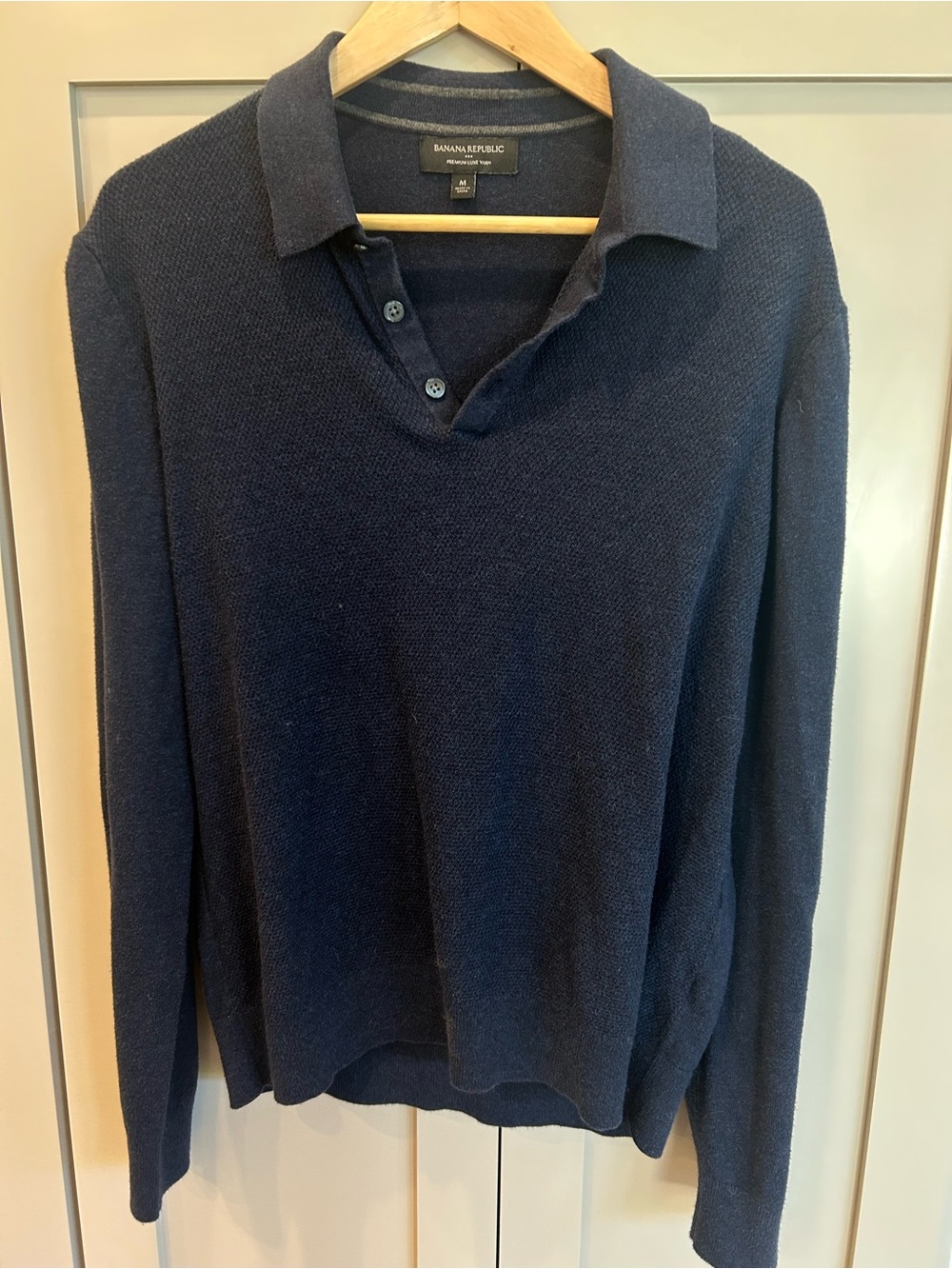 Banana Republic Men's Cashmere Blend Polo Sweater